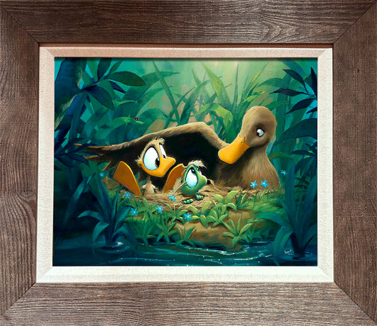 Duck, Duck, Frog - Original Oil Painting - 18x24 - Framed