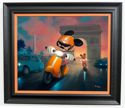 Cyclomoteurs - Original Oil Painting - 20x24