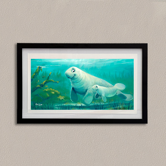 Mother Daughter Swim - Framed Open Edition Print