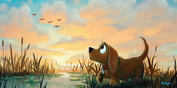 Bird Dog - Original Oil Painting - 15x30