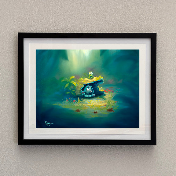 Shy Rabbit - Framed Open Edition Print