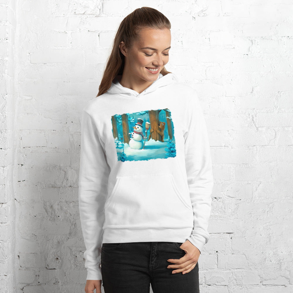 Snowman Meets Bear hoodie by Rob Kaz