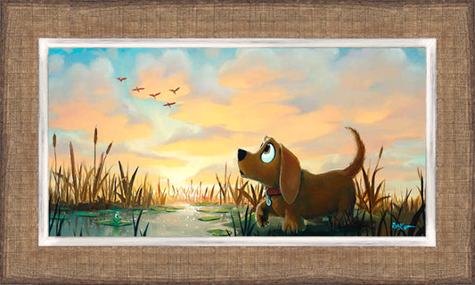 Bird Dog - Original Oil Painting - 15x30