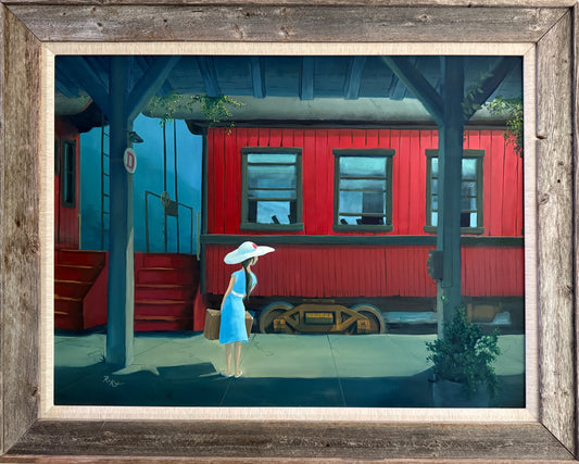 Departure - Original - Framed - The Traveling Girl
