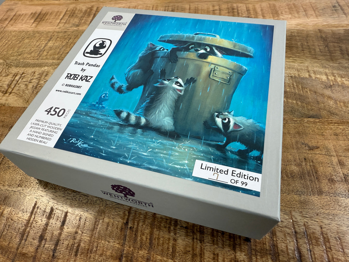 Limited Edition Wentworth Wooden Puzzle by Rob Kaz - Trash Pandas