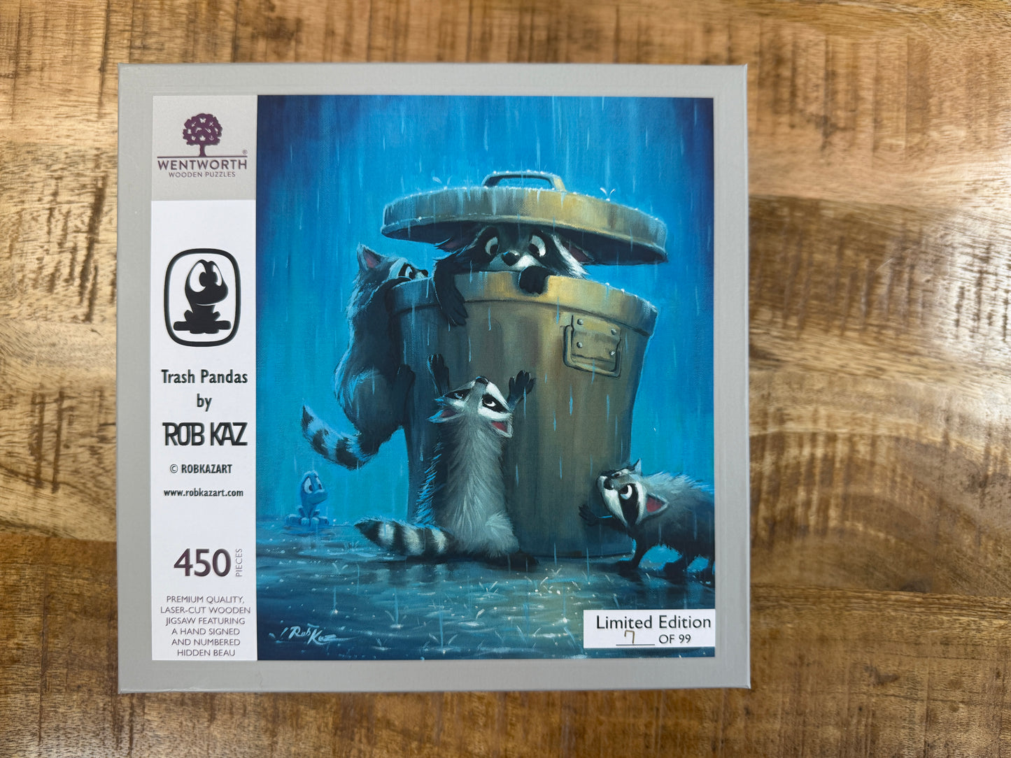 Limited Edition Wentworth Wooden Puzzle by Rob Kaz - Trash Pandas