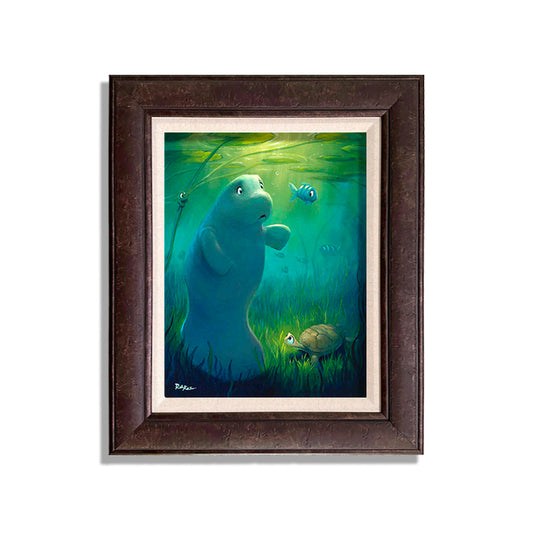 Inquisitive Manatee - Framed, Limited Edition Giclee