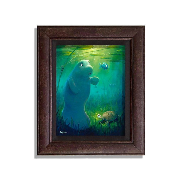 Inquisitive Manatee - Framed, Limited Edition Giclee