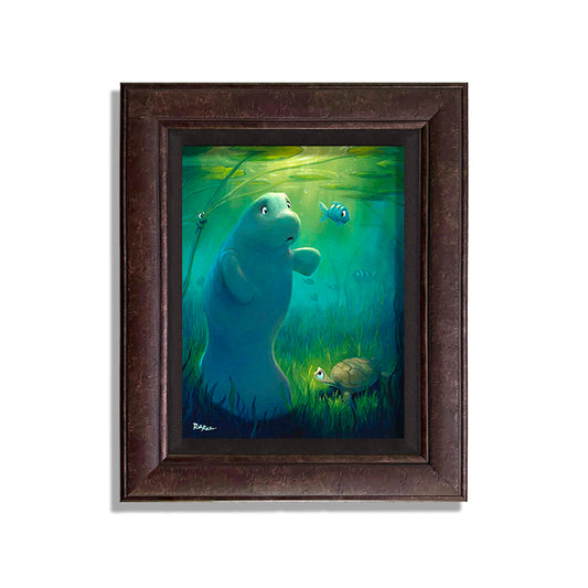 Inquisitive Manatee - Framed, Limited Edition Giclee