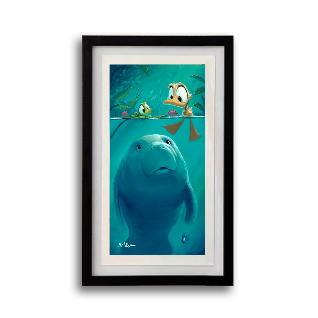 Curious Sea Cow - Framed Open Edition Print