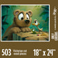 Victorian-Cut Wooden Fine Art Puzzle by Rob Kaz - Bear Buddies, 503 pieces