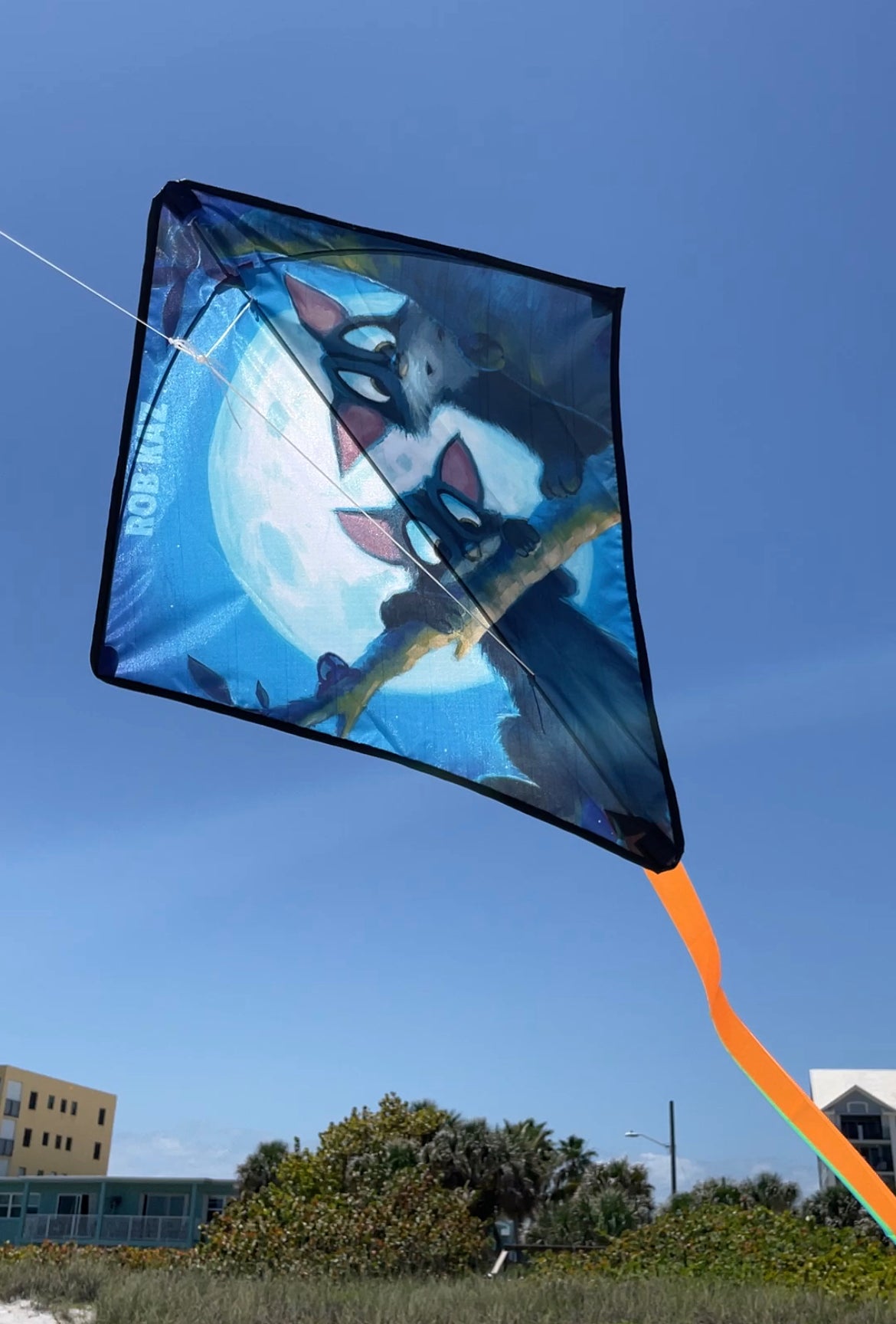 Kite featuring the painting What Was That by Rob Kaz