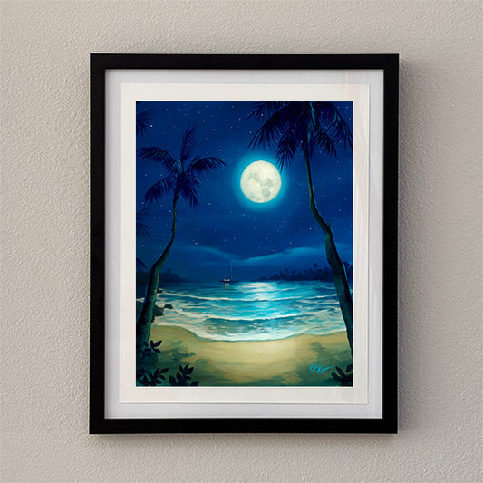 Moon Over Lagoon - Framed Open Edition Print