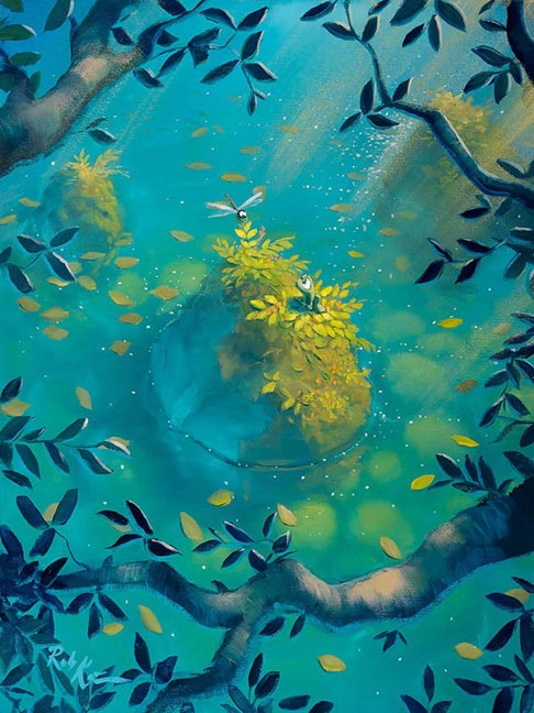 Dragonfly Rock - Original Oil Painting - 18x24