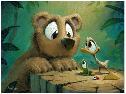 Victorian-Cut Wooden Fine Art Puzzle by Rob Kaz - Bear Buddies, 503 pieces