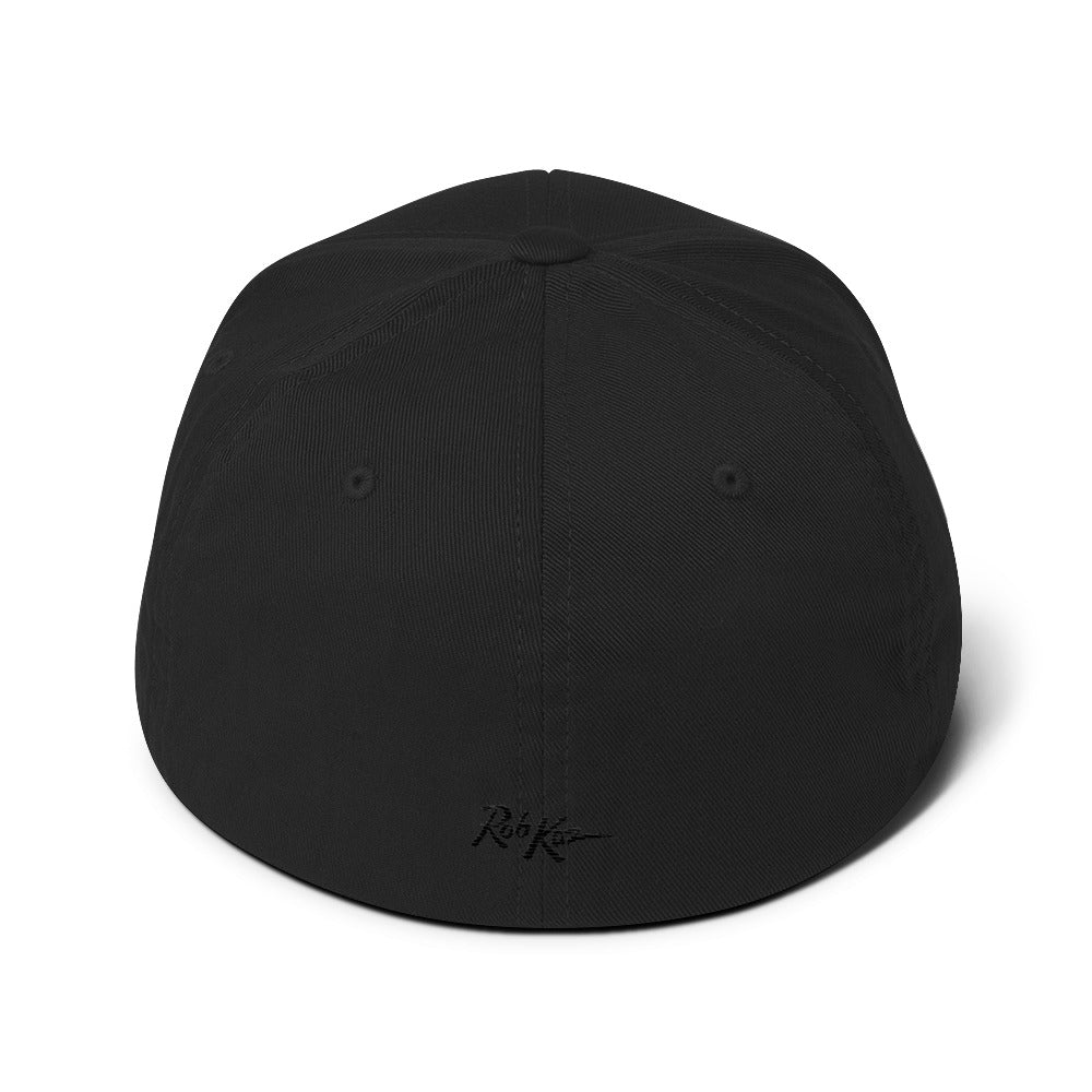 Flexfit structured twill cap with Stormy the black cat