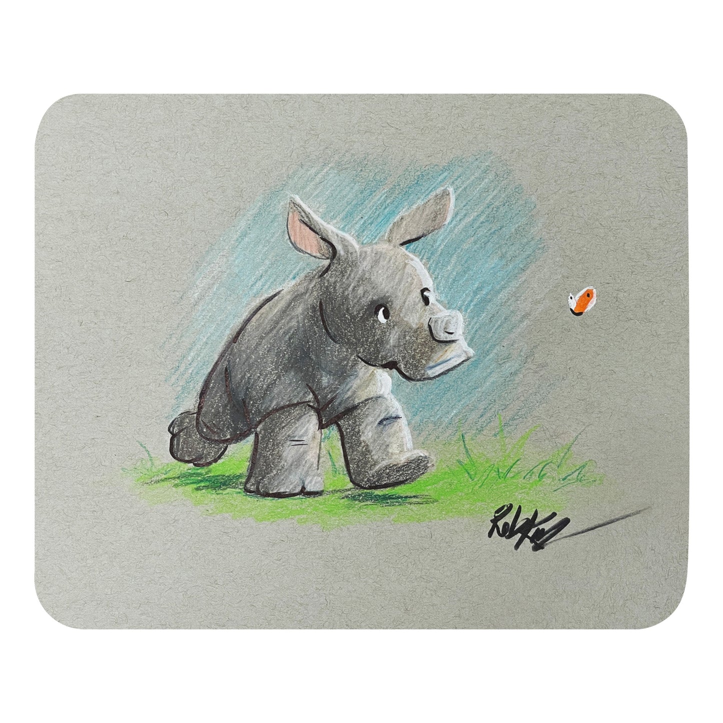 Mousepad Sketch Series - baby rhino - Rob Kaz